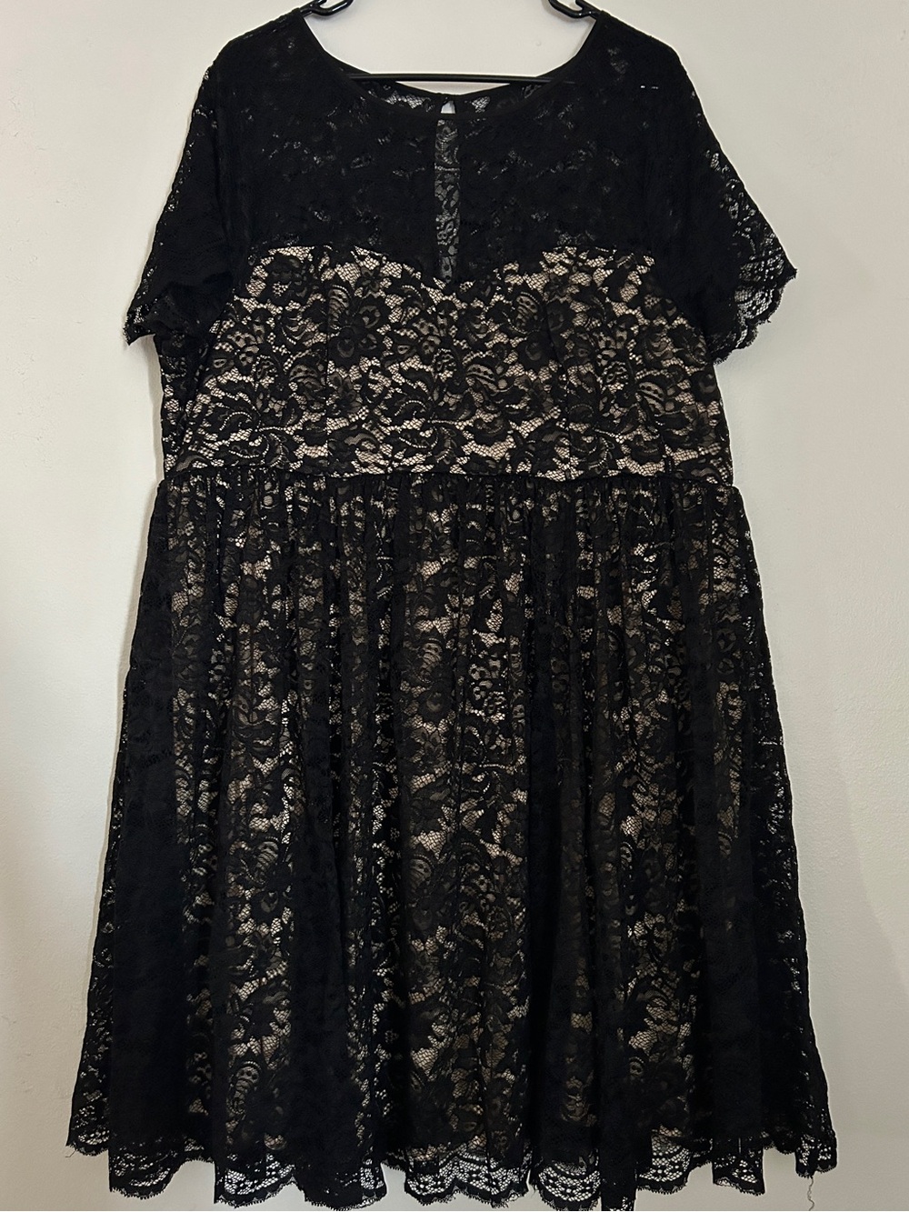Torrid Black Lace Short Sleeve A-Line Dress